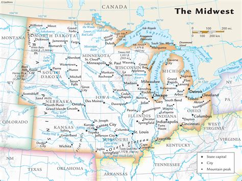 Printable Midwest Map